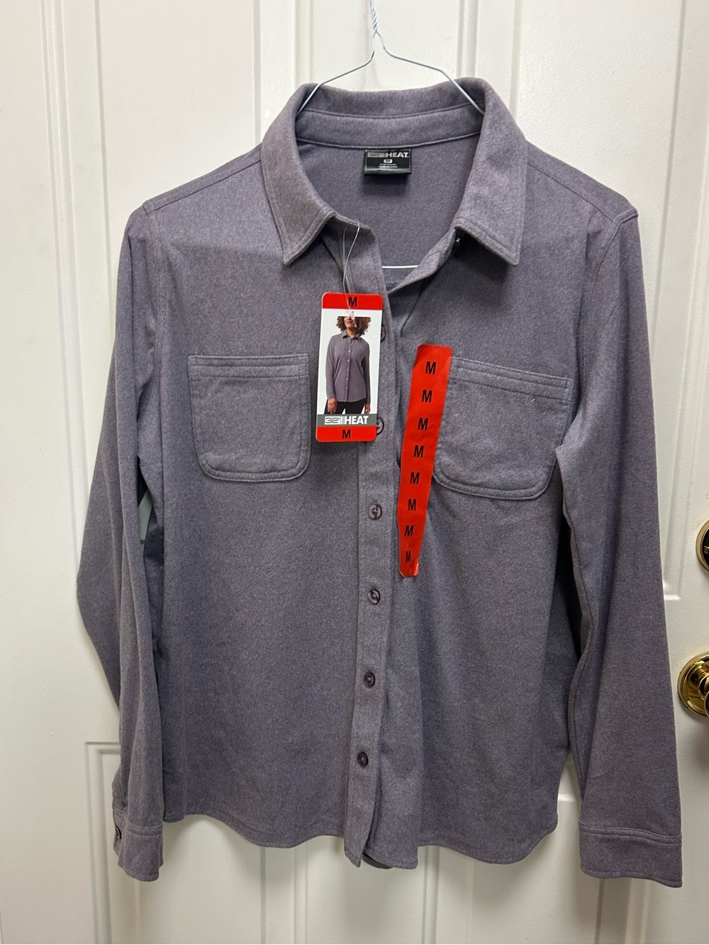 32 Degrees Fleece Lavender-Purple Cozy Knit Fleece Button-Up Shirt -Women’s - Picture 5 of 10
